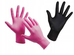 Nitrile and latex gloves, various colours, powder-free - 100pcs.