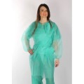 Disposable PP gown with ties, elasticated sleeves - 10pcs.