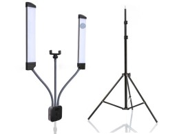 Double LED lamp for makeup, lashes, tattoo, photography + tripod