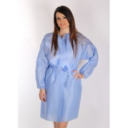 Disposable SMMS gown with ties, elasticated sleeves - universal